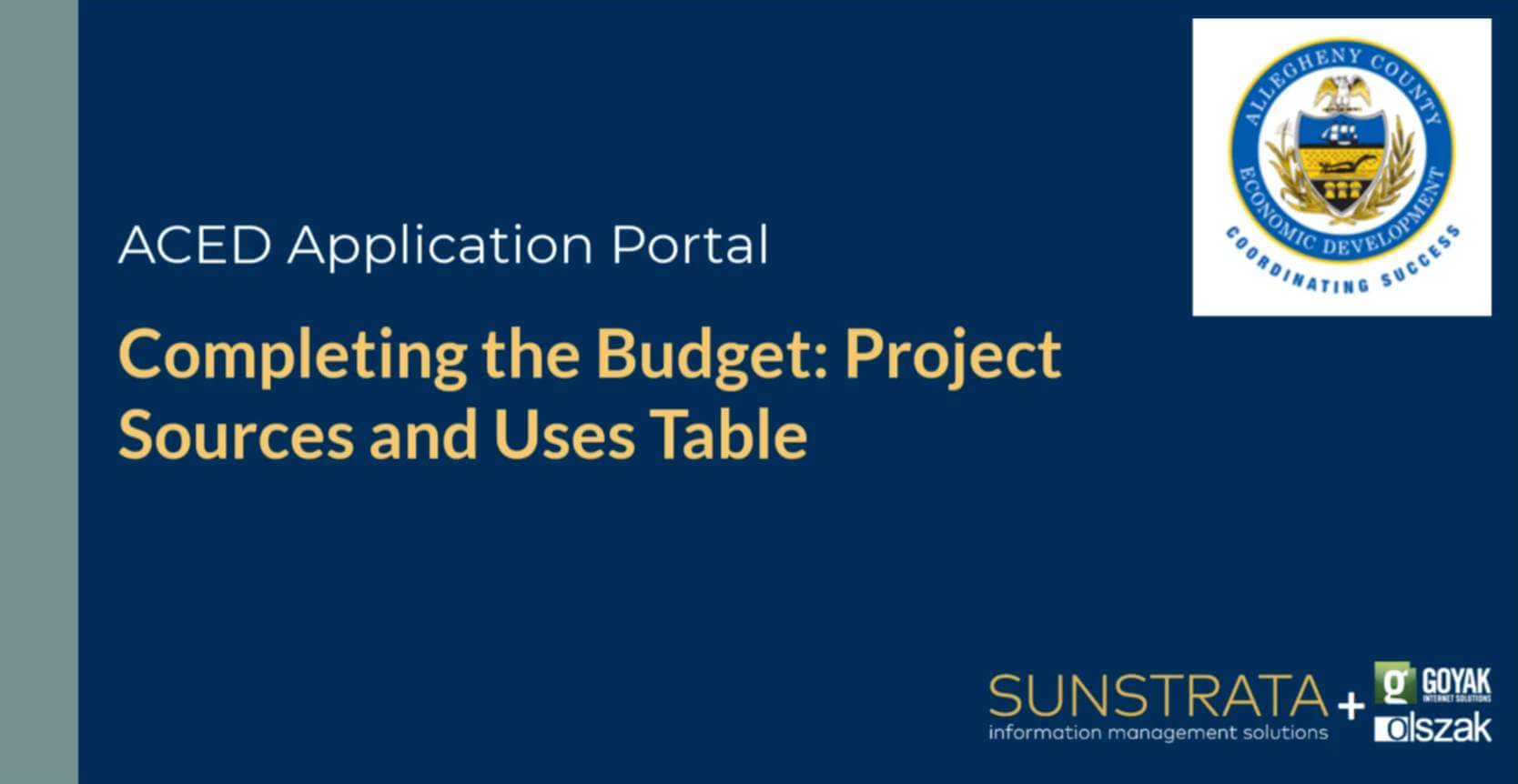 Completing the Budget: Project Sources and Uses Table